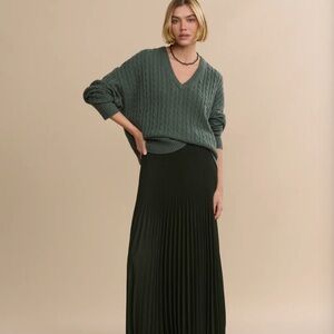 Jenni Kayne Black Pleated Maxi Skirt- NWT- XXL (14)